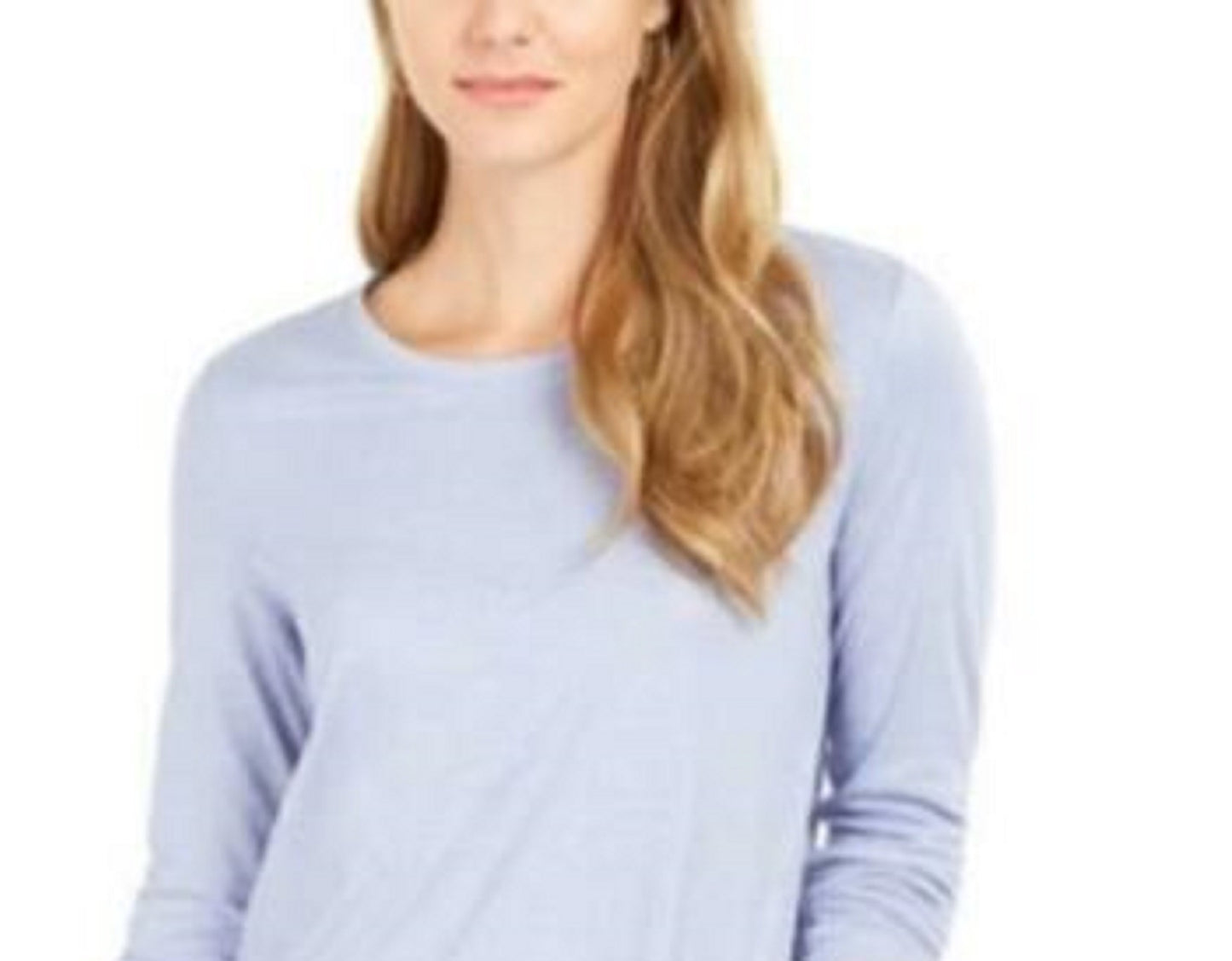 Style & Co Women's Speckled Shimmer Top Med Blue Size Medium