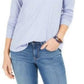 Style & Co Women's Speckled Shimmer Top Med Blue Size Medium