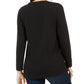Style & Co Women's Embellished Tree Sweatshirt  Black Size Small
