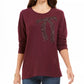 Style & Co Women's Embellished Whimsy Sweatshirt Medium Purple Size Medium