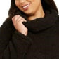 Style & Co Women's Plus Size Cowlneck Faux Sherpa Sweater Black Size Extra Large