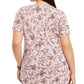 Style & Co Women's Plus Size Printed Cotton V-Neck Top Red Size 0X