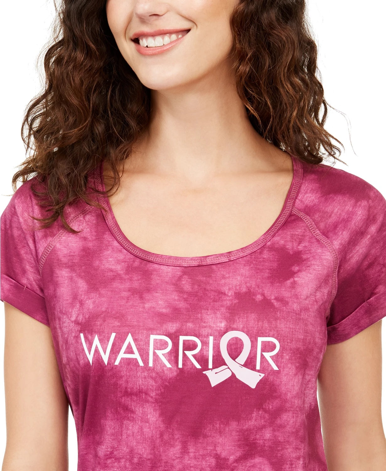 Ideology Women's Tie-Dye Warrior T-Shirt Red Size Large