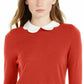Maison Jules Women's Scalloped-Neck Layered-Look Sweater Bright Red Size X-Small
