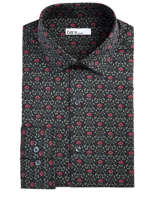 Bar III Men's Black Stretch Dress Shirt Black Size 14.5X32-33