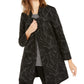 Alfani Women's Metallic-Print Jacquard Topper Jacket Black Size Medium