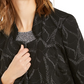 Alfani Women's Metallic-Print Jacquard Topper Jacket Black Size Medium