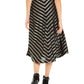 Alfani Women's Pleated Metallic-Stripe Skirt Black Size 10