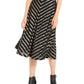 Alfani Women's Pleated Metallic-Stripe Skirt Black Size 14