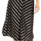 Alfani Women's Pleated Metallic-Stripe Skirt Black Size 14