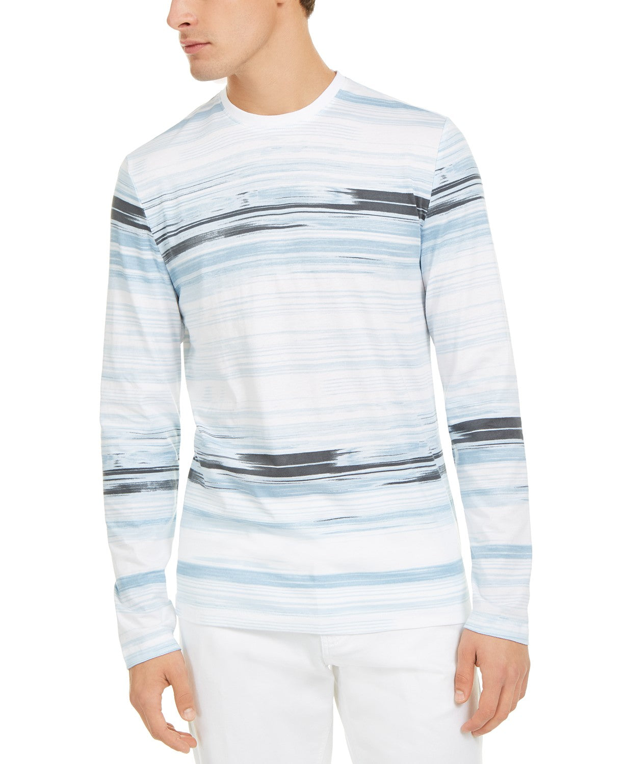 Alfani Men's Stripe T-Shirt White Size Large