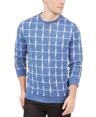 Alfani Men's Jacquard Grid Sweatshirt Vanilla Size Extra Large