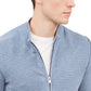 Alfani Men's Textured Zip-Front Cardigan Sweater Blue Size Small