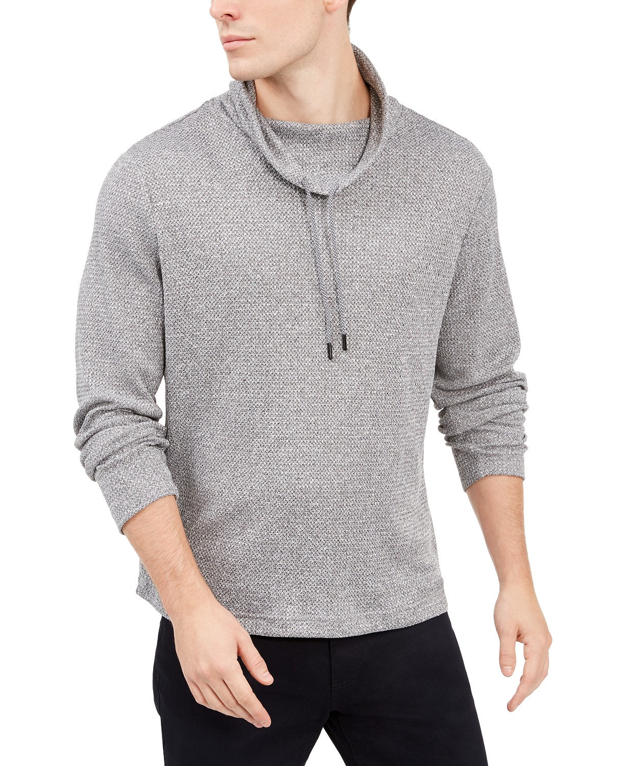 Alfani Men's Funnel-Neck Hooded Sweatshirt Gray Size Extra Large