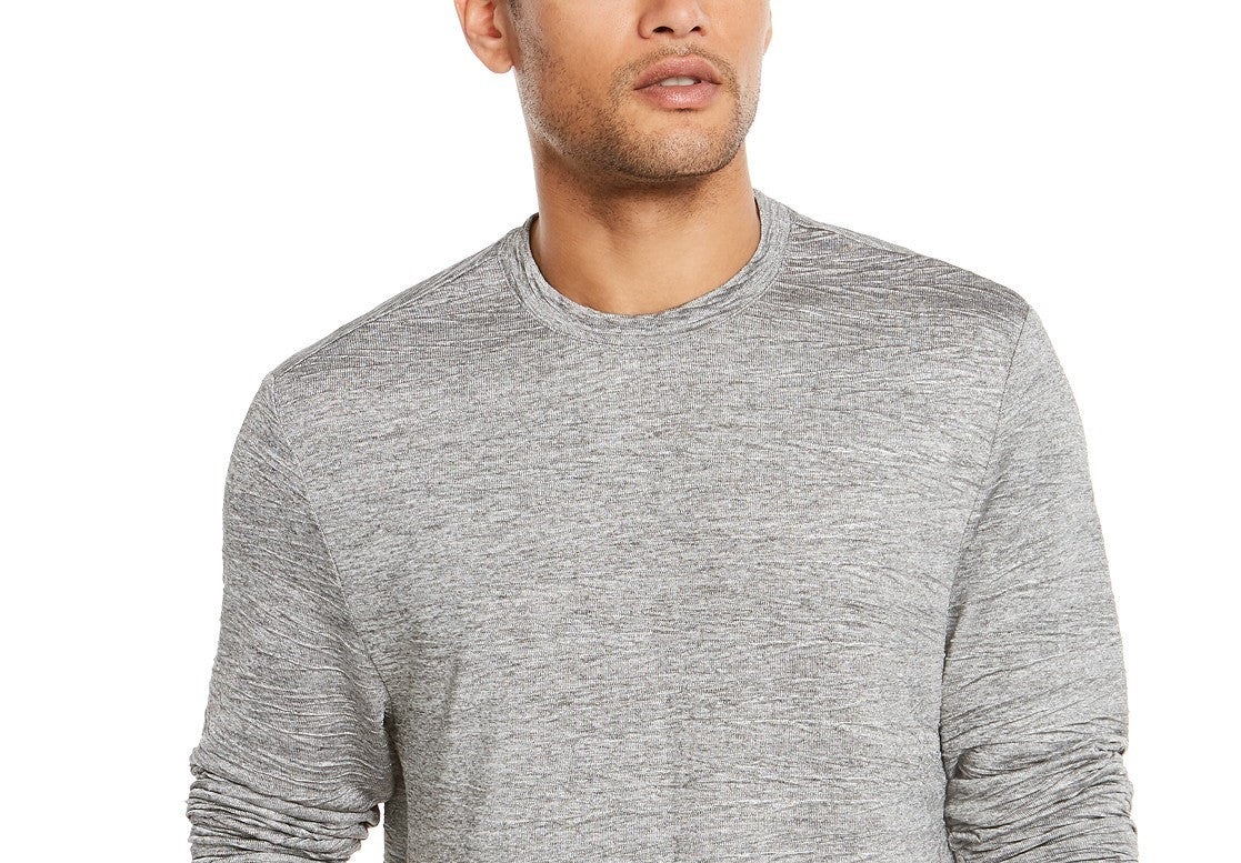 Alfani Men's Crinkle Textured T-Shirt Gray Size Medium
