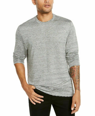 Alfani Men's Crinkle Stretch Long Sleeve Silver Size Large
