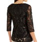 Alfani Women's Petite Velvet-Burnout Side-Tie Top Black Size Medium