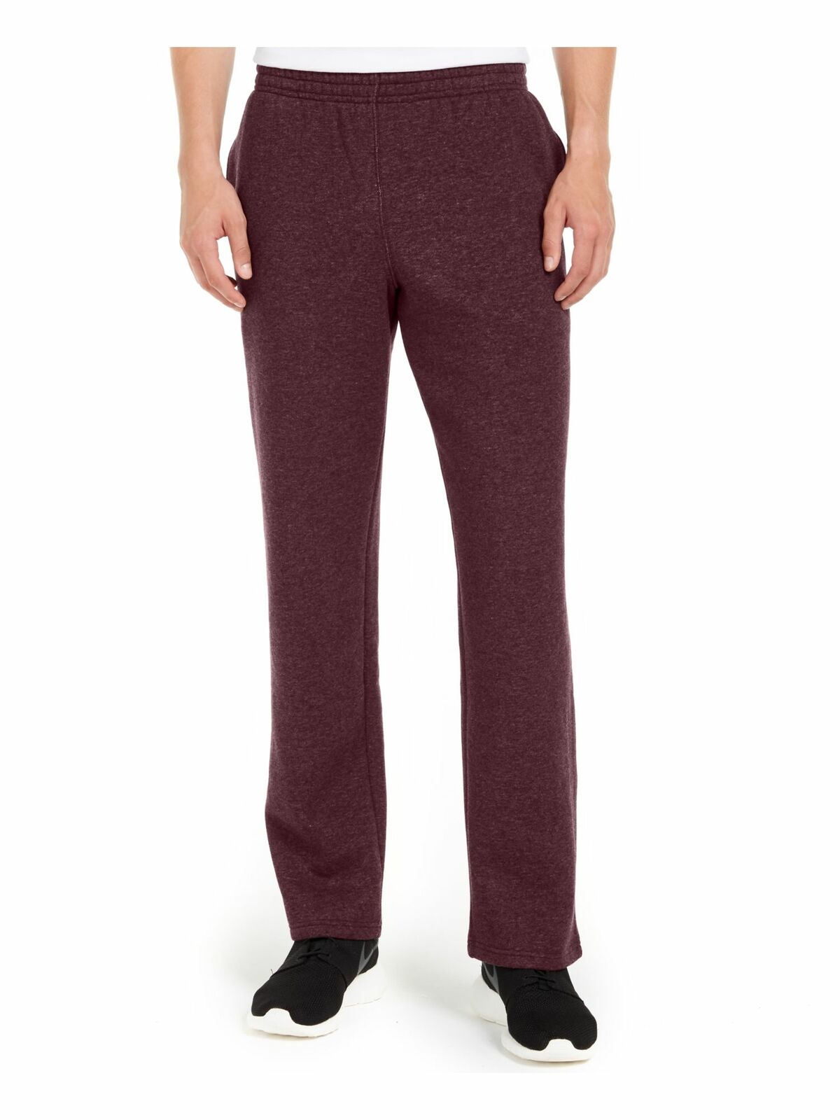 Ideology Men's Open-Hem Fleece Sweatpants Port Wine Size Large