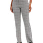 Charter Club Women's Petite Plaid Straight-Leg Pants Gray Size 12