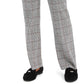 Charter Club Women's Petite Plaid Straight-Leg Pants Gray Size 12