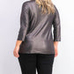 Alfani Women's Plus Size Metallic Twist-Front Top Black Size 1X