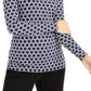 Charter Club Women's Printed Half-Zip Top Blue Size Extra Large