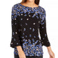 Charter Club Women's Ruffle-Cuff Top Black Size Petite Small