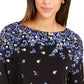 Charter Club Women's Ruffle-Cuff Top Black Size Petite Small