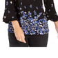 Charter Club Women's Ruffle-Cuff Top Black Size Petite Small