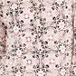 Charter Club Women's 3/4 Sleeve Printed Polo Top Pink Size Small