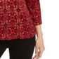 Charter Club Women's Printed Polo Top Red Size Medium