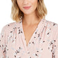 Charter Club Women's Printed V-Neck Top Pink Size 2 Extra Large