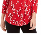 Charter Club Women's Floral  V-Neck Blouse Medium Red Size XX Large