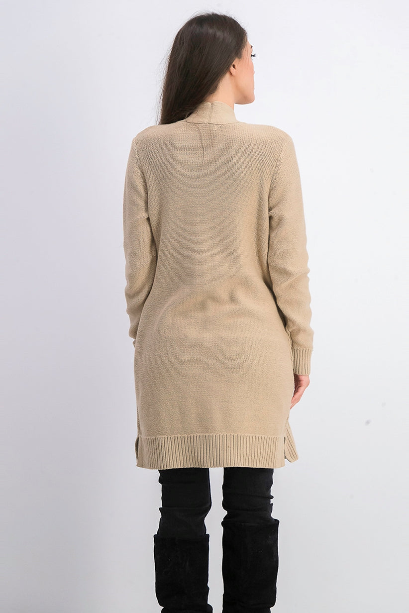 Charter Club Women's Patchwork Cardigan Beige Size Large