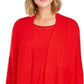 Charter Club Women's Patchwork Cardigan Red Size Extra Large