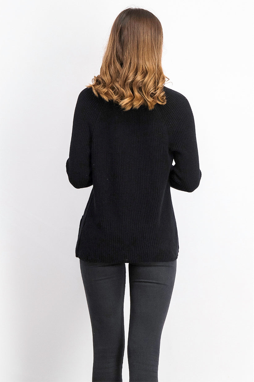 Charter Club Women's Cotton Open-Front Cardigan Black Size Extra Large