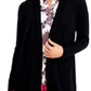 Charter Club Women's Cotton Open-Front Cardigan Black Size Extra Small
