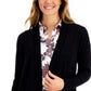 Charter Club Women's Cotton Open-Front Cardigan Black Size Extra Small