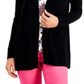 Charter Club Women's Cotton Open-Front Cardigan Black Size Extra Small