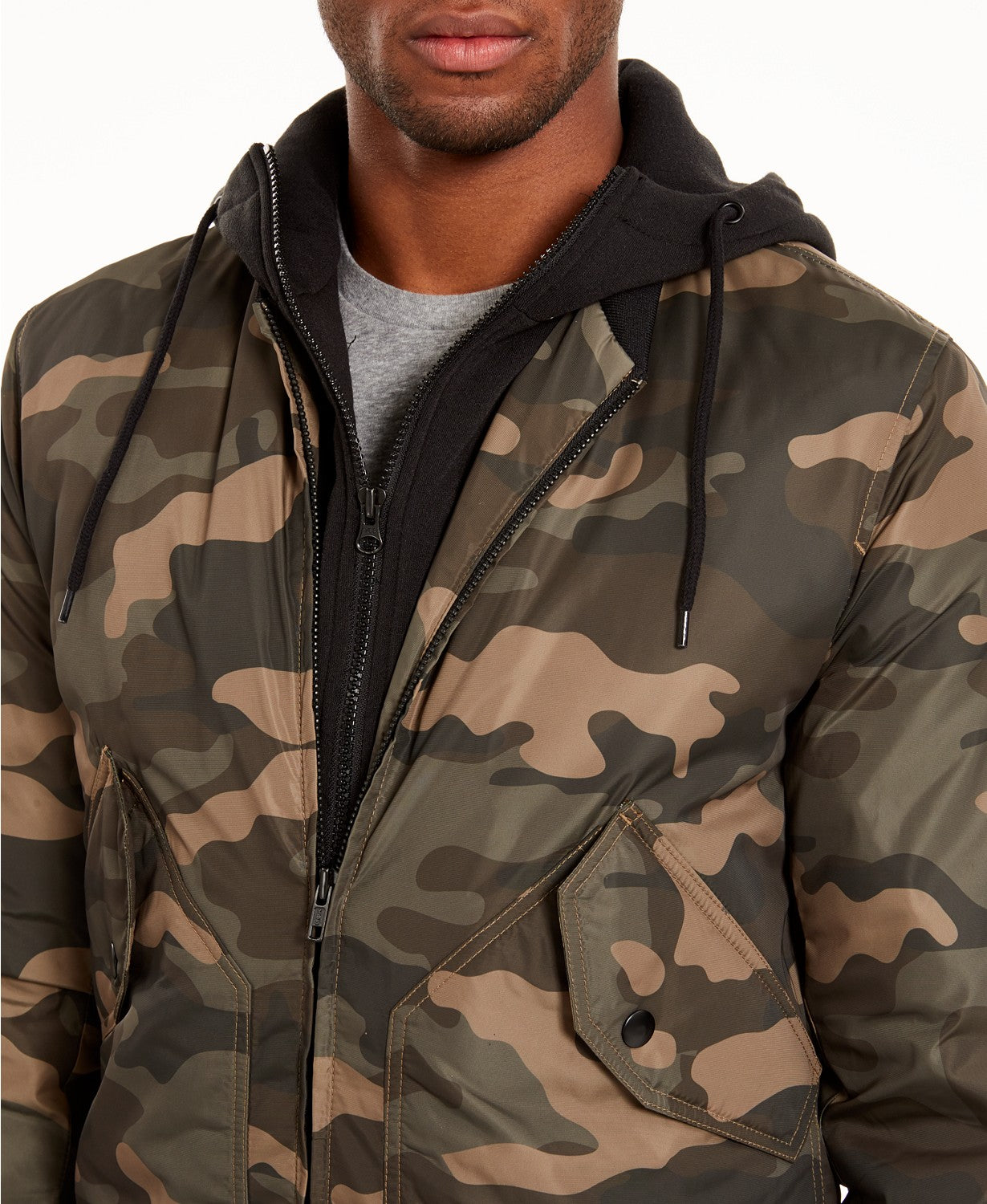 American Rag Men's Cortez Camo Bomber Jacket Green Size Small