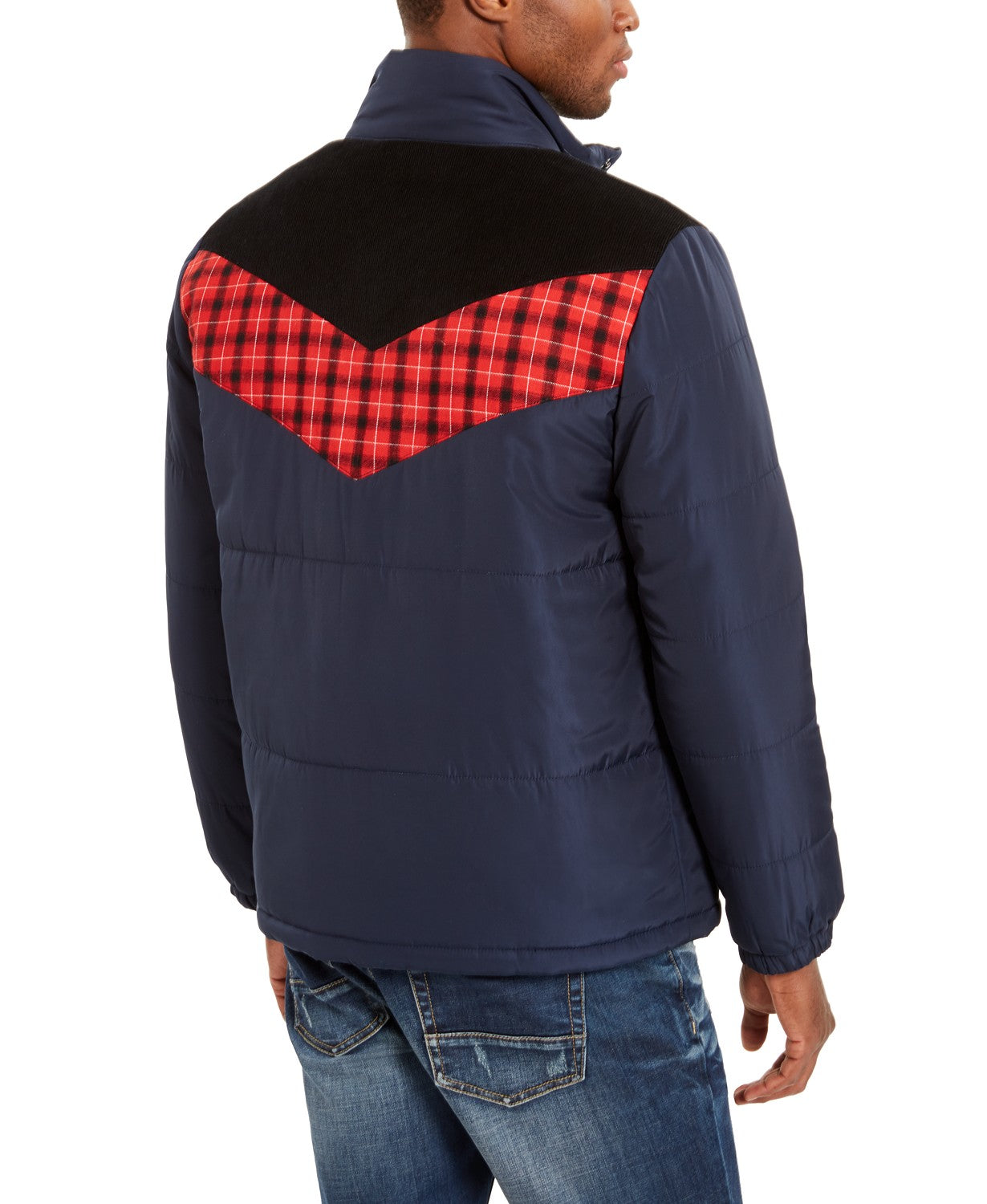 American Rag Men's Brady Colorblocked Puffer Jacket Blue Size Large