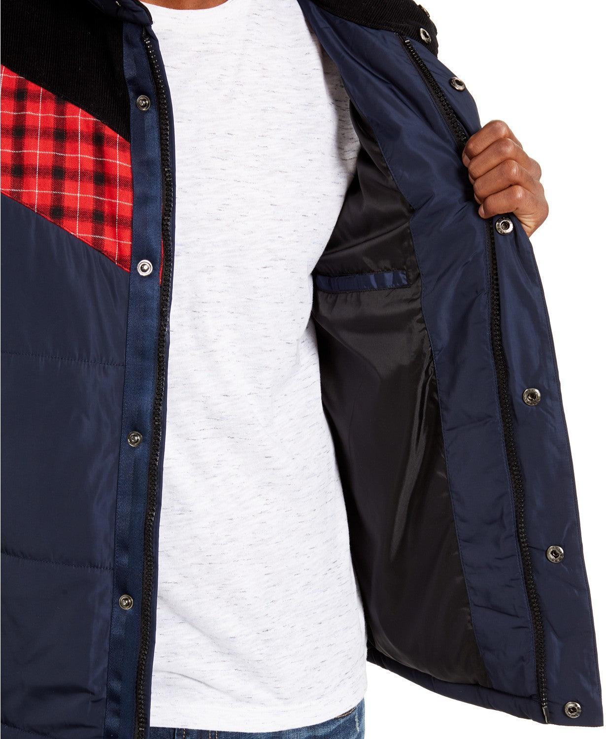 American Rag Men's Brady Colorblocked Puffer Jacket Blue Size Large