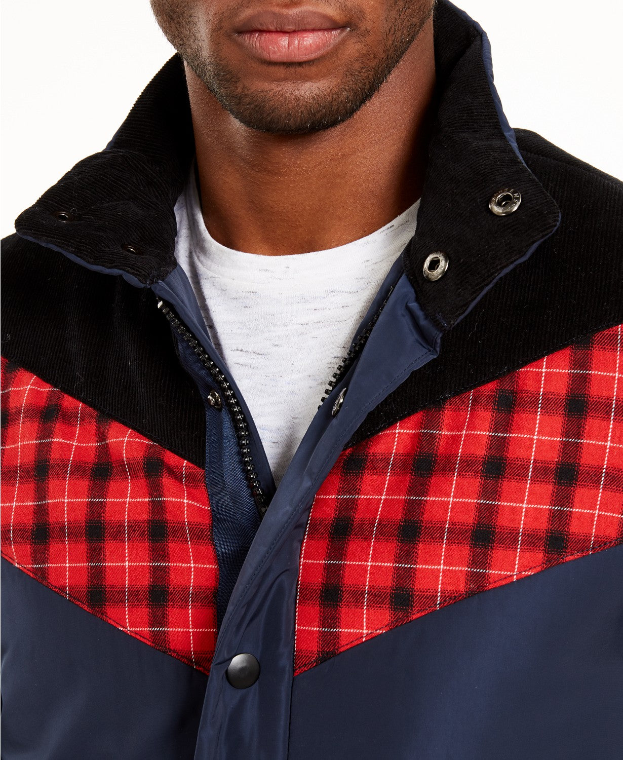 American Rag Men's Brady Colorblocked Puffer Jacket Blue Size Large