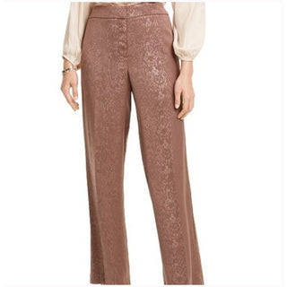 Alfani Women's Snake-Embossed Wide-Leg Pants Brown Size 14