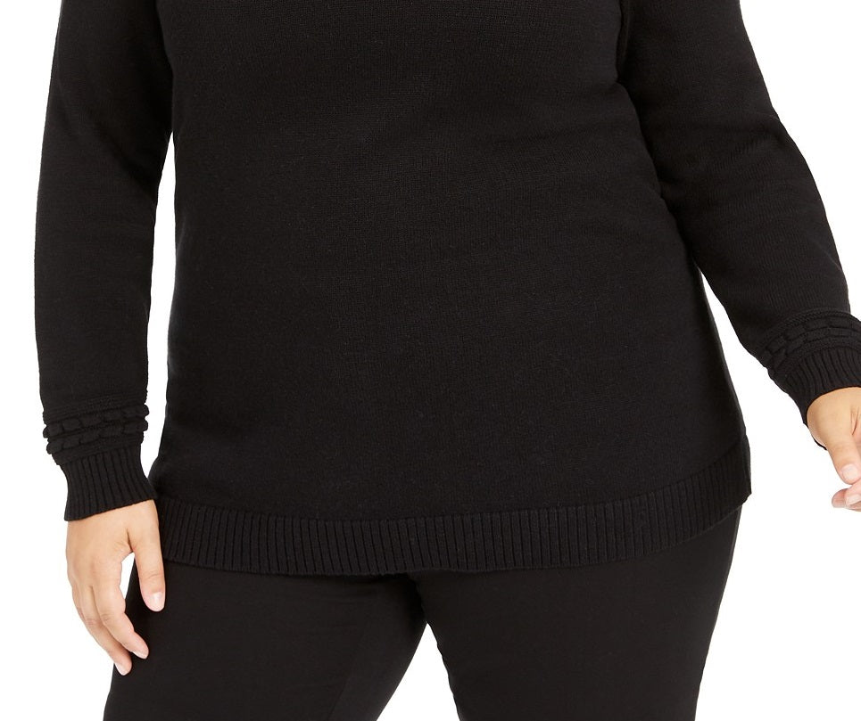 Charter Club Women's Plus Size Metallic Bi-Color Sweater  Gray Size Extra Large