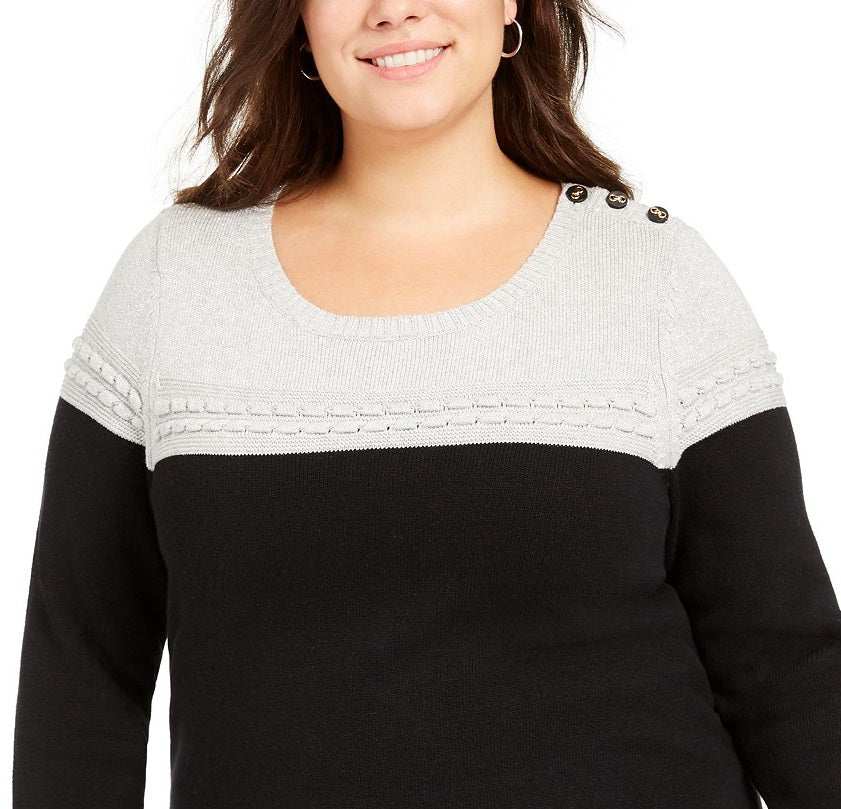 Charter Club Women's Plus Size Metallic Bi-Color Sweater Beige Size 2 Extra Large