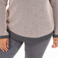 Charter Club Women's Plus Size Button-Trim Contrast-Accent Sweater Deep Black Cmb Size 2X