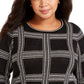 Charter Club Women's Plus Size Metallic Plaid Sweater Black - Size XX-Large
