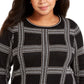 Charter Club Women's Plus Size Metallic Plaid Sweater Black Size Extra Large