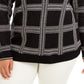 Charter Club Women's Plus Size Metallic Plaid Sweater Black Size Extra Large